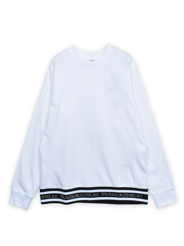 【1PIU1UGUALE3 RELAX】1PIU1UGUALE3 RHINSTONE HEM L/T ラインストーンヘムロングスリーブTシャツ